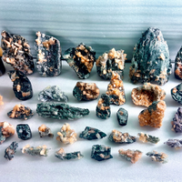 Kristal Heulandite Oranye Alami, Stilbite, Kalsedon Biru, Spesimen Kristal Mentah, Cluster Mineral, Dekorasi Rumah, Feng Shui