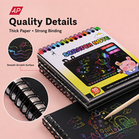Kit de Dibujo y Manualidades AP Mini Scratch Note, Papel para Rascar Personalizado, Papel para Rascar Arcoíris
