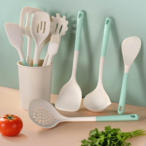 Ensemble de spatules en silicone, 10 pièces, ustensiles de cuisine antiadhésifs résistants à la chaleur avec gobelet de rangement pour usage domestique - Product Image 1