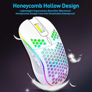 Ratón Inalámbrico Profesional para Juegos, Ratón Celular Ligero y Ergonómico con Sensor Óptico y Retroiluminación RGB - Product Image 3