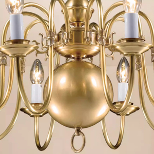 Three-story Living Room Pendant Lamp Candle <b>Lantern</b> Brass Ball Spacious Townhouse <b>Copper</b> Chandelier Lights Layers LC091 Chandeli - Product Image 2