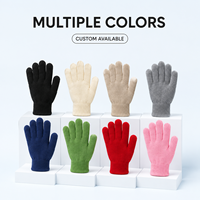 Gants d'hiver en tricot de couleur unie, chauds, résistants au froid, avec manchette élastique, gants à doigts entiers, unisexes, pour cyclisme en plein air, conduite, gants tricotés