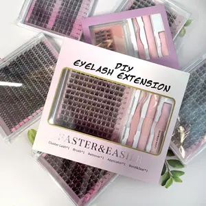Self Grafting Cluster Segment Diy Lash Extensions Kit Segmented Eyelash Extensions Faux Mink Cluster Lashes