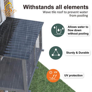 หน้าต่างแมวไม้แข็งแรงทนทานพร้อมหลังคากันน้ำยางมะตอยประตูแมวหมุนได้สำหรับใช้งานกลางแจ้ง - Product Image 5