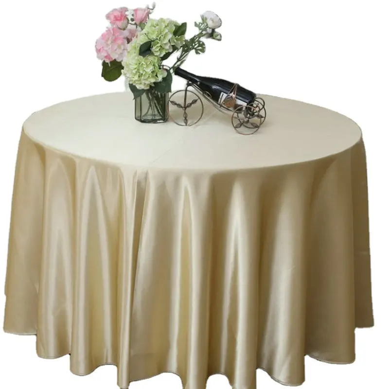 1pcs 200cm साटन दौर मेज़पोश टेबल कवर के लिए Oilproof टेबल कपड़ा शादी की पार्टी होटल में भोज घर टेबल