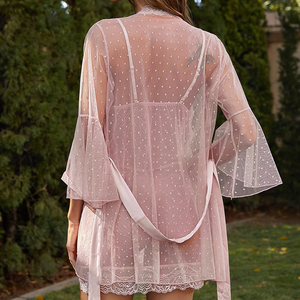 Conjunto <span class=keywords><strong>de</strong></span> Lencería Sexy <span class=keywords><strong>de</strong></span> Alta Calidad para Mujer, con Transparencias, Diseño <span class=keywords><strong>de</strong></span> Puntos Ondulados, Encaje, Malla, Bata Transparente para el Hogar - Product Image 5