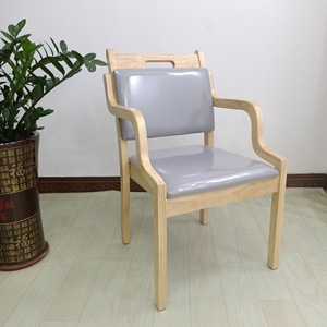 Solid Wood <b>Dining</b> <b>Chair</b> With Upholstered Seat For Elderly Living Room And Restaurant Use - Product Image 2