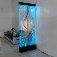 Panneau mural à bulles d'eau en acrylique, décoration d'eau pour séparateur de pièce, mur à bulles LED RVB