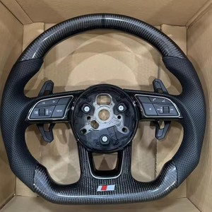 Avec bouton de démarrage B9 et volant en carbone pour <span class=keywords><strong>Audi</strong></span> A3 A4 A5 A6 A7 A8 S4 S5 S7 RS7 <span class=keywords><strong>TT</strong></span> R8 Q3 Q5 Q7 TTRS - Product Image 1