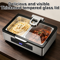 Luxuriöser Weißer Edelstahl Elektrischer Chafing Dish mit Digitaler Temperaturregelung Buffet-Wärmer für Hotel Restaurant Catering