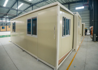 Conteneur habitable extensible de 20 pieds, blanc ivoire, préfabriqué, résistant aux chocs, pour environnements difficiles - Offre spéciale