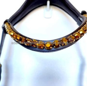 Bride en cuir équestre de style Micklem Premium Bling Crystal Brow Band Horse Racing and Riding Multi-Style Bridle - Product Image 2