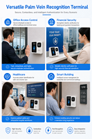 Terminal de contrôle d'accès par veine palmaire 5 pouces Android 11 RK3568 Quad Core Lecteur NFC RFID Écran LCD mural OEM ODM Vente en gros