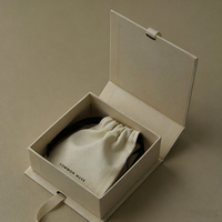 Boîte à ruban personnalisée écologique, boîte cadeau magnétique en papier texturé de qualité supérieure avec logo en feuille d'or pour l'emballage de bijoux