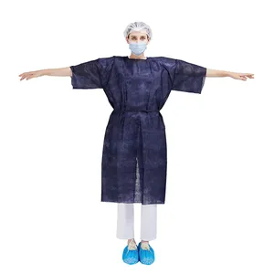 부직포 일회용 환자 가운 3 층 SMS 병원 환자 유니폼
