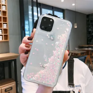 Luxury Bling Bling Glitter Quicksand Phone Case For Oppo A54 F19 Pro Plus A74 Shockproof Heart Shape Back Cover
