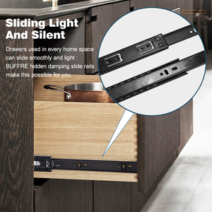 Venta al por mayor silencioso telescópico cajón riel deslizante para el hogar muebles SPCC Hardware gabinete para dormitorio cocina apartamento Baño - Product Image 4