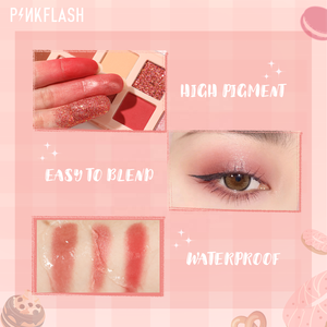 Pinkflash อายแชโดว์เครื่องสำอาง PF-E15 12สีอายแชโดว์สีชมพูเม็ดสีสูง - Product Image 3