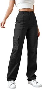 Pantaloni <span class=keywords><strong>Cargo</strong></span> da <span class=keywords><strong>Donna</strong></span> a Vita Alta Elastica, Leggeri, con Gamba Larga, per Escursionismo e Streetwear, con Tasche, Taglie Plus Size - Product Image 2