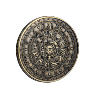 Monedas de Tarot, Token de Deseos, <span class=keywords><strong>Moneda</strong></span> de Desafío del Dios Sol y Luna, Acabado de Bronce Antiguo, Zodiaco, Amuleto de Buena Suerte, Artículo de Colección - Product Image 1