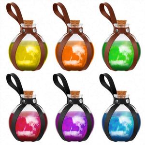 Halloween Cosplay Accessory Dark Magic <b>Cork</b> Potion <b>Bottle</b> Toy Spherical Glass <b>Bottle</b> with Leather Belt for Drinkware Decorations - Product Image 6