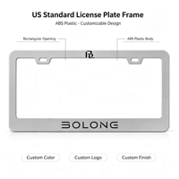 BOLONG Grande Vente Cadre de Plaque d'Immatriculation en Plastique ABS Standard Américain Logo Personnalisé Noir Support de Plaque d'Immatriculation Auto Décoration Automobile