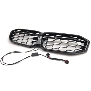 Mise à niveau de la lumière lumineuse Glowing Glossy Black Frame <span class=keywords><strong>Chrome</strong></span> Diamond Grills Grill pour <span class=keywords><strong>BMW</strong></span> 2023-2024 Série 3 G20 G21 51719632871 - Product Image 3
