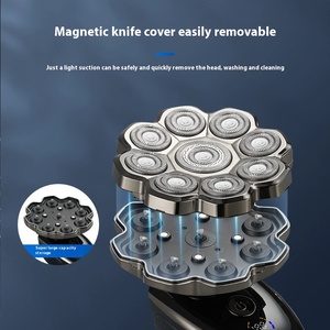 เครื่องโกนหนวดไฟฟ้า7หัวพร้อมเครื่องดูด9แม่เหล็กสามใบจอแสดงผลดิจิตอลเครื่องโกนหนวดหัวล้านอเนกประสงค์ - Product Image 3