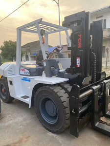 Chariot élévateur diesel hydraulique TCM FD100 10 tonnes d'occasion, bon état, moteur ISUZU FD70 FD30, garantie 1 an, pneus pleins - Product Image 5