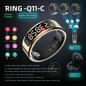 2026 Alloy Smart Ring Display SpO2 Heart Rate Temperature NFC Fitness Tracker Alarm Sleep Monitor App Control - Product Image 6