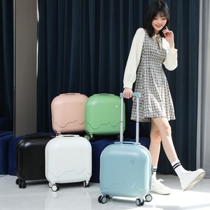 กระเป๋าเดินทางล้อลากไอศกรีมโรลเลอร์ ขนาด 18 นิ้ว น้ำหนักเบา สำหรับผู้หญิง ล้อหมุนเงียบ สีพื้น ปิดด้วยซิป - Product Image 3