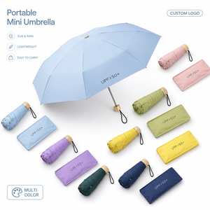 Paraguas Plegable Manual Mini de Cinco Pliegues Personalizado al por Mayor, Ligero, de Bolsillo, para Sol y Lluvia, Ideal para Regalos Empresariales - Product Image 1
