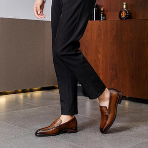 Chaussures Richelieu décontractées de haute qualité pour hommes 2026, en cuir véritable, imperméables, respirantes, design intemporel - Product Image 4