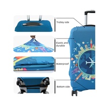 Housse de valise de voyage imperméable en tissu élastique et extensible pour coffre à lettres transparent personnalisable