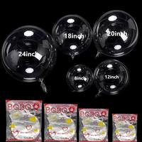 Ballons Bobo transparents en PE/PVC de 18/24/36 pouces, ballons ronds en plastique transparent pour la décoration de fête, vente chaude