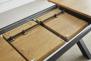 Bàn ăn hình chữ nhật hiện đại phong cách Bắc Âu sang trọng, có thể chuyển đổi & gấp gọn, mặt veneer gỗ sồi, có thể mở rộng & kéo dài, nội thất gia đình - Product Image 4