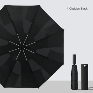 Three-fold Easy-to-Fold Memory <b>Umbrella</b> for Men's Business Use with Patch Design Logo Printing Spot Wholesale Manufacturers - Product Image 5
