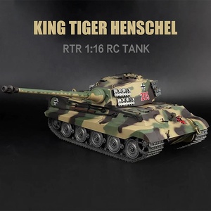 3888A-<span class=keywords><strong>1</strong></span> <span class=keywords><strong>King</strong></span> <span class=keywords><strong>Tiger</strong></span> II H <span class=keywords><strong>1</strong></span>/<span class=keywords><strong>16</strong></span> 2.4G Infrarouge Combat BB Airsoft Fumée Lumières Son Acier Métal Crawler RC Tank Modèle Jouet - Product Image 2