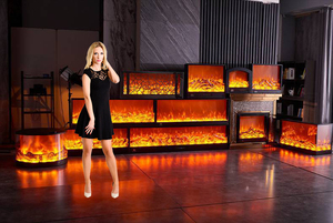 Cheminée électronique à LED avec flamme simulée, effet 3D, lumière d'ambiance électrique pour meuble TV, décoration intérieure et intérieure. - Product Image 5