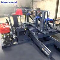 NEWEEK Machine de découpe de bois sur mesure 60 Hz, à commande manuelle, avec double scie et table coulissante pour la coupe de billes de bois