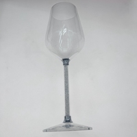 Deux ensembles de verres à vin rouge en cristal européen Grand verre transparent avec poignée en diamant