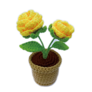 Buatan tangan kustom DIY simulasi tanaman Gambar boneka Crochet kuning, buatan tangan, tersedia dengan harga grosir - Product Image 2