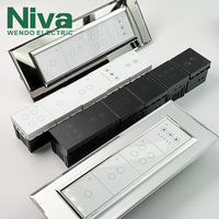 Interruptor Táctil Inteligente Niva OEM con Panel de Vidrio, Interruptores y Enchufes de Pared Multimodulares Eléctricos, Control por Wifi, Hogar Inteligente