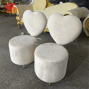 Mịn hoàng gia ưa thích sofa Phân tròn chỗ ngồi hình trái tim trở lại trắng nhung đệm sự kiện đám cưới sofa Phân - Product Image 6