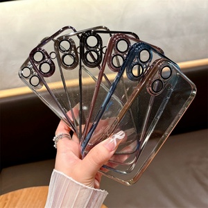New PC Electroplating Transparent Mobile <b>Phone</b> Case Glitter Powder <b>Phone</b> Case for Iphone 15 14 13 12 11 <b>Phone</b> Cover Case - Product Image 1