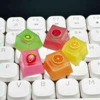 Millantech Keycaps en résine personnalisés, translucides, en forme de gelée de fraise, pour clavier mécanique à profil Cross