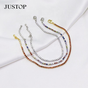 Pulseras de Moda para Mujer al por Mayor, Joyería de Moda, Chapadas en Oro de 24K, Ecológicas, con Circonitas Geométricas - Product Image 2