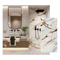 Panneaux muraux en PVC en liquidation : Plaques de mousse UV effet marbre, étanches pour salles de bain