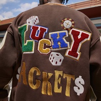 INFLATION noir OEM marque Patch personnalisé Varsity Baseball Jacket vêtements d'hiver pour hommes vestes pour hommes