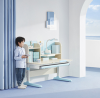 Ensemble bureau et chaise d'étude pour enfants en bois moderne réglable en hauteur avec bureau inclinable ergonomique pour les importateurs en gros